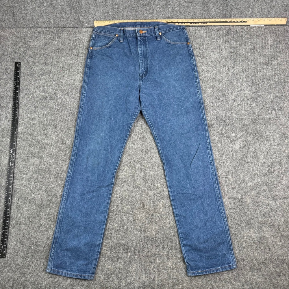 Wrangler Jeans Mens Size 36x34 Blue 13MWZ Cowboy Cut Straight Leg Denim Western